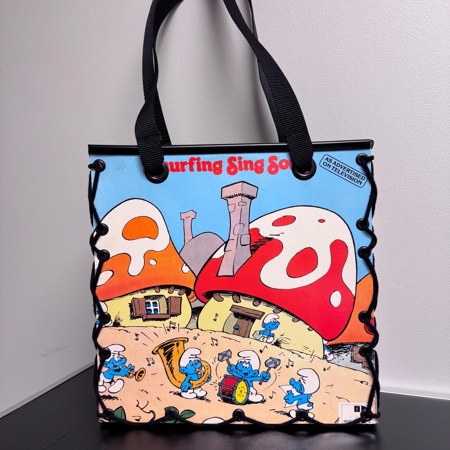 The Smurf’s “Smurfing Singalong“ Record Album Cover Tote Bag
